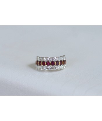 Bague triple anneau rubis et diamants Comparez et commandez 