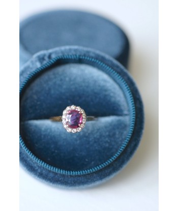 Bague marguerite saphir rose et diamants Par le système avancé 