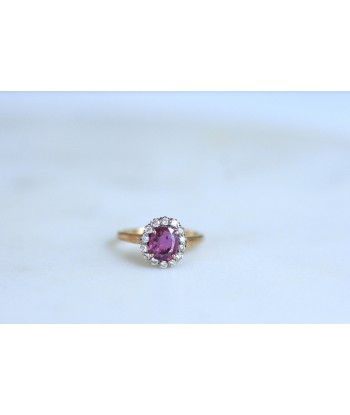 Bague marguerite saphir rose et diamants Par le système avancé 