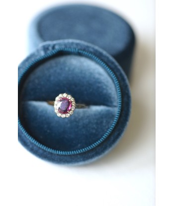 Bague marguerite saphir rose et diamants Par le système avancé 