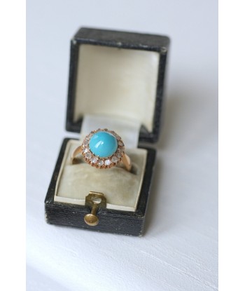 Bague Marguerite turquoise entourage diamants Profitez des Offres !