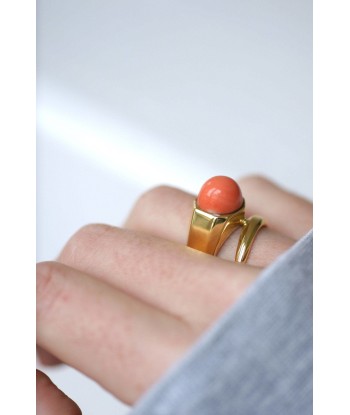 Bague clou or et corail acheter