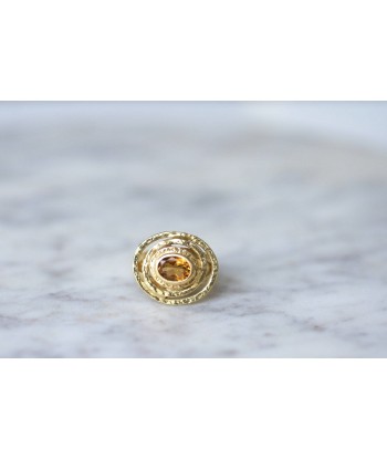 Bague Spirale citrine sur or martelé Les êtres humains sont 