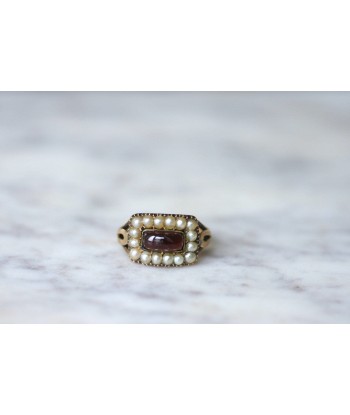 Bague ancienne grenat et perles livraison gratuite