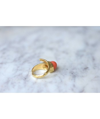 Bague clou or et corail acheter