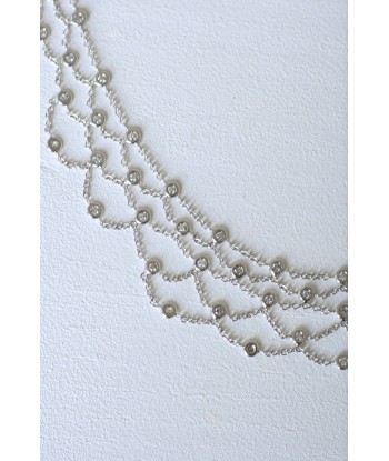 Collier Draperie or blanc et diamants Fin de série