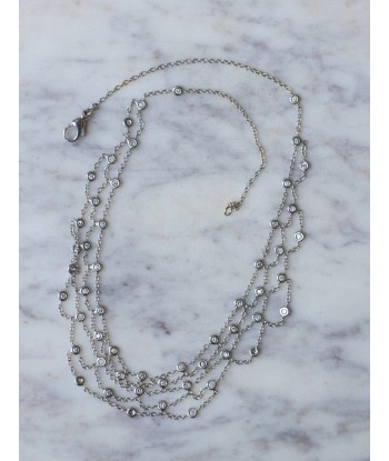 Collier Draperie or blanc et diamants Fin de série