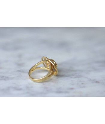 Bague Spirale citrine sur or martelé Les êtres humains sont 