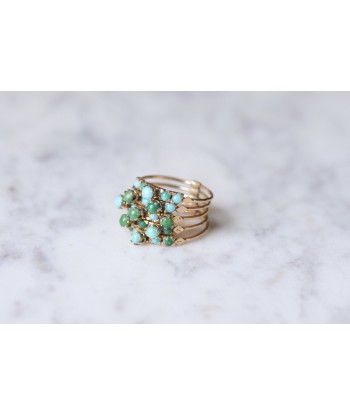 Bague de harem vintage en or rose 14kt ornée de turquoises shop