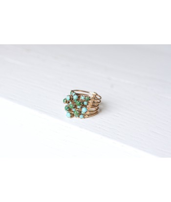 Bague de harem vintage en or rose 14kt ornée de turquoises shop