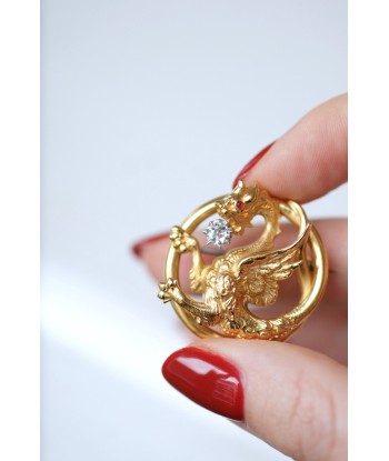 Broche Chimère or et diamant Pour