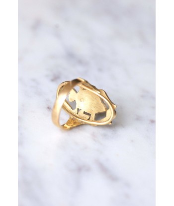 Bague Scarabée vintage en or jaune et émail prix