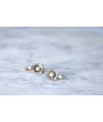 Boucles d'oreilles fleurs or, perles, diamants Comparez plus de prix