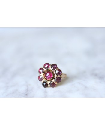 Bague fleur or rose et grenats vous aussi creer 