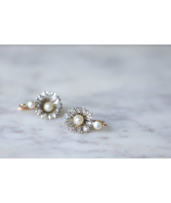 Boucles d'oreilles fleurs or, perles, diamants Comparez plus de prix