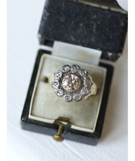 Bague marguerite or, argent, diamants acheter en ligne