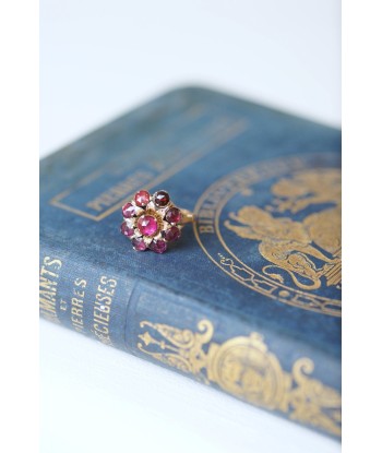 Bague fleur or rose et grenats vous aussi creer 