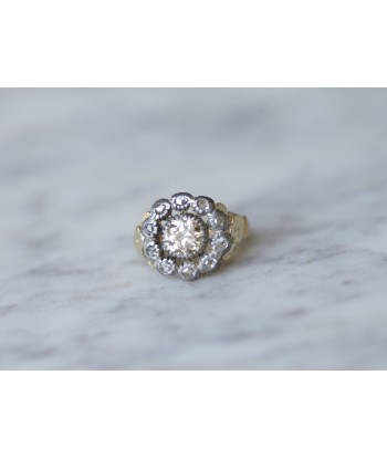 Bague marguerite or, argent, diamants acheter en ligne