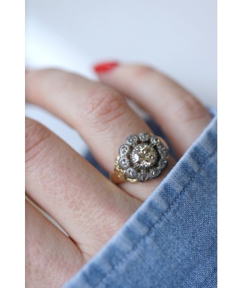 Bague marguerite or, argent, diamants acheter en ligne