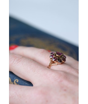 Bague fleur or rose et grenats vous aussi creer 