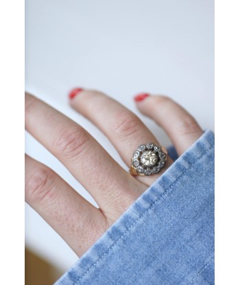 Bague marguerite or, argent, diamants acheter en ligne