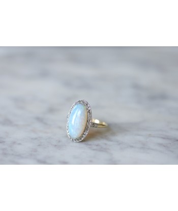 Bague Pompadour opale entourage diamants ouvre sa boutique