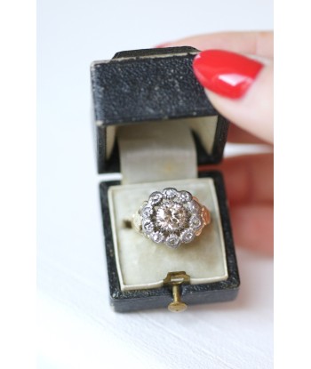 Bague marguerite or, argent, diamants acheter en ligne