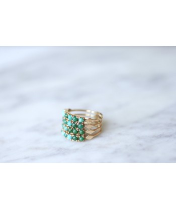 Bague de harem or et turquoises la colonne vertébrale