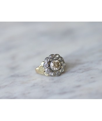 Bague marguerite or, argent, diamants acheter en ligne