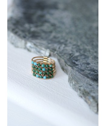 Bague de harem or et turquoises la colonne vertébrale