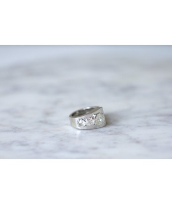 Bague chevalière Art Deco diamants et platine prix pour 