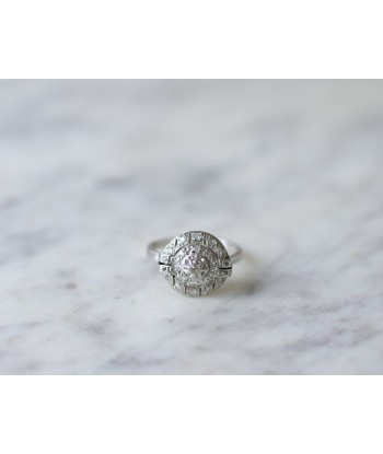 Bague Art Deco ronde platine et diamants acheter en ligne