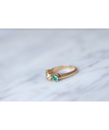 Bague jarretière or rose, émeraudes, et diamant 50-70% off 