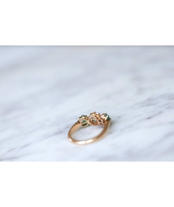 Bague jarretière or rose, émeraudes, et diamant 50-70% off 