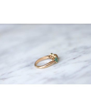 Bague jarretière or rose, émeraudes, et diamant 50-70% off 