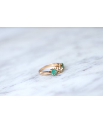 Bague jarretière or rose, émeraudes, et diamant 50-70% off 