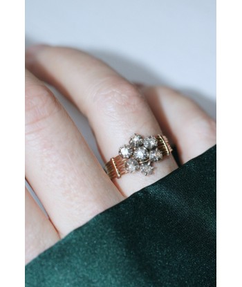 Bague marguerite or rose diamants En savoir plus