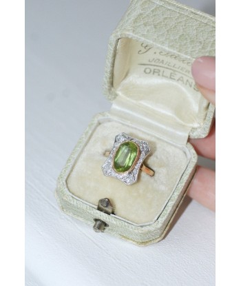 Bague Belle Epoque Peridot entourage diamants votre