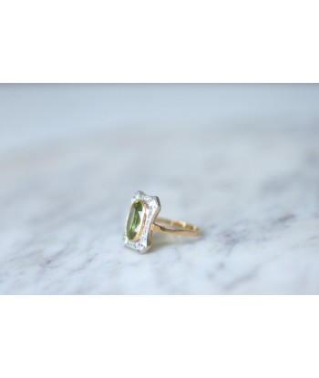 Bague Belle Epoque Peridot entourage diamants votre