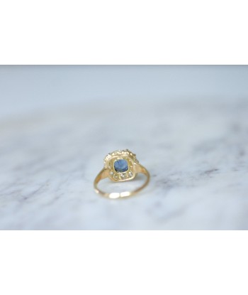 Bague marguerite saphir entourage diamants chez Cornerstreet bien 