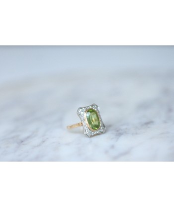 Bague Belle Epoque Peridot entourage diamants votre