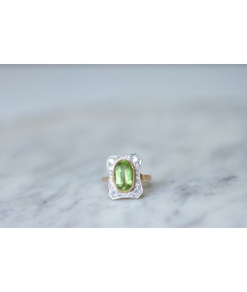 Bague Belle Epoque Peridot entourage diamants votre