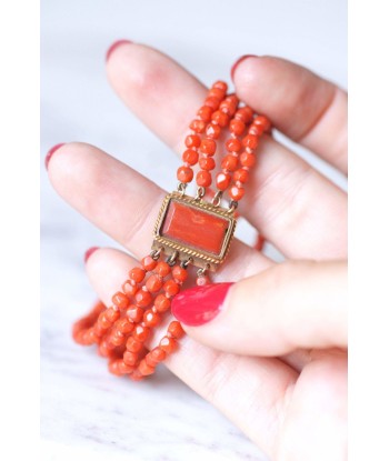 Bracelet ancien rangs de corail, fermoir or votre restaurant rapide dans 