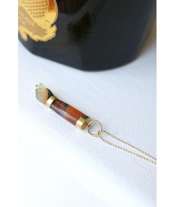 Pendentif vintage main Figa or et agate sur le site 