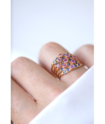 Bague de harem saphirs bleus et roses Les magasins à Paris