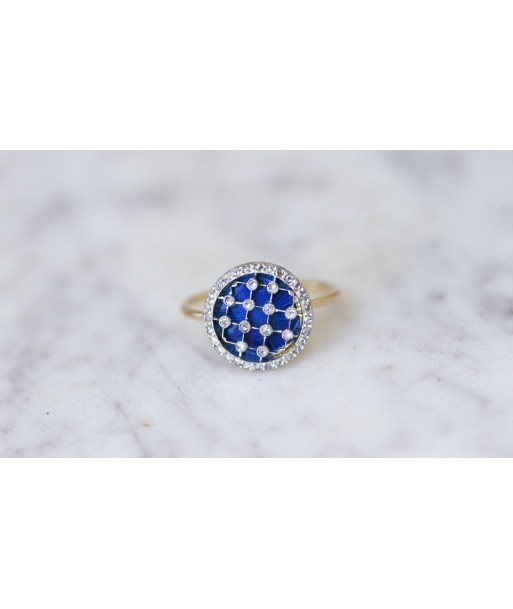 Bague damier, émail, et diamants Véritable concentré