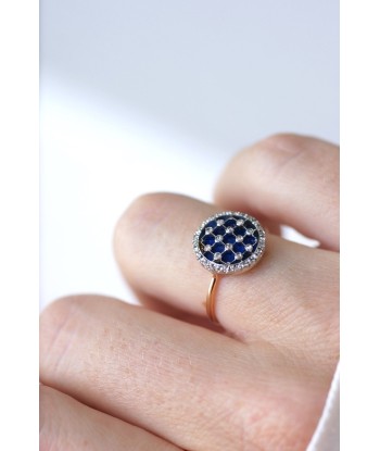 Bague damier, émail, et diamants Véritable concentré