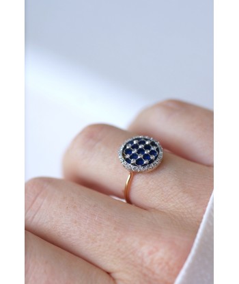 Bague damier, émail, et diamants Véritable concentré