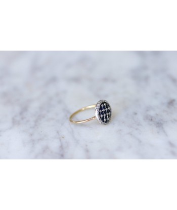 Bague damier, émail, et diamants Véritable concentré