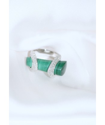 Bague Cocktail Gucci, malachite et diamants sur or blanc livraison gratuite